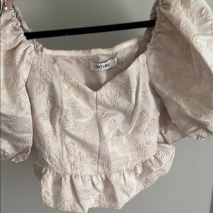 DO+BE Women's Elegant Cream Floral Blouse